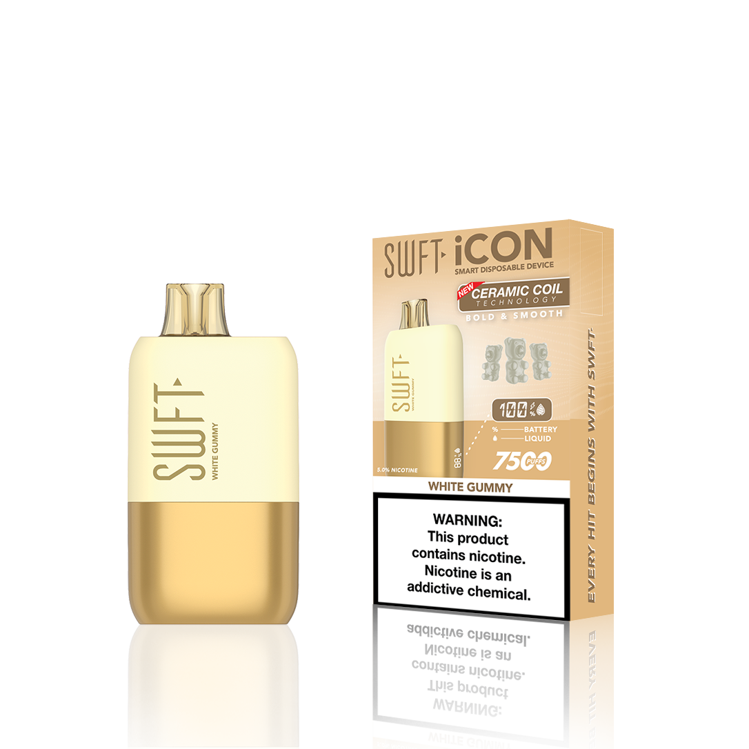 SWFT Icon Disposable | 7500 Puffs | 17mL | 5% White Gummy	 with Packaging