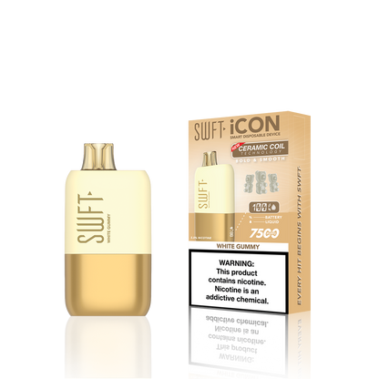 SWFT Icon Disposable | 7500 Puffs | 17mL | 5% White Gummy	 with Packaging