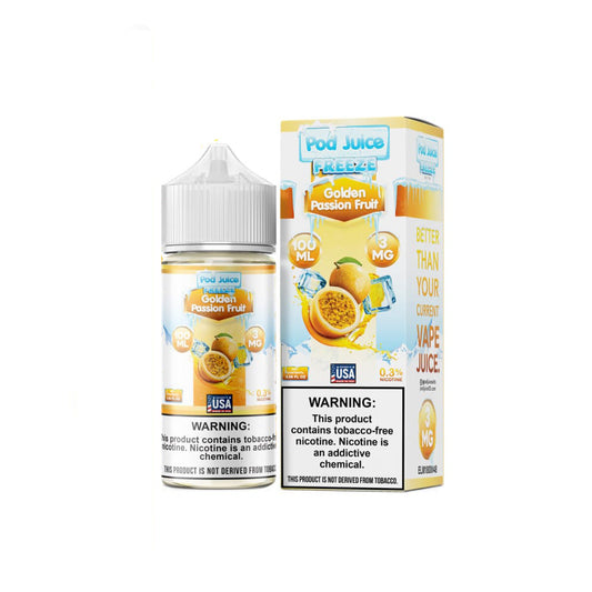 Golden Passionfruit Freeze by Pod Juice Series E-Liquid 100mL (Freebase) 3mg