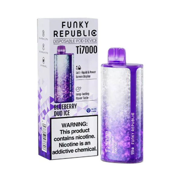 Funky Republic Ti7000 Disposable 7000 Puff 12.8mL 50mg Blueberry Duo Ice