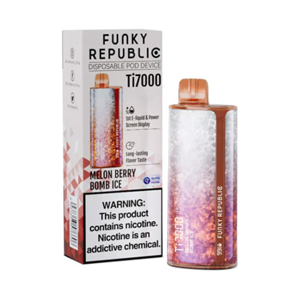 Funky Republic Ti7000 Disposable 7000 Puff 12.8mL 50mg Melon Berry Bomb Ice