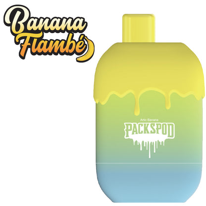 Packspod Disposable | 5000 Puffs | 12mL | 50mg Banana Flambe Arctic Banana