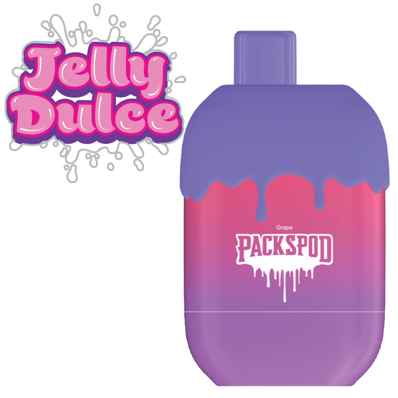 Packspod Disposable | 5000 Puffs | 12mL | 50mg Jelly Dulce Grape	