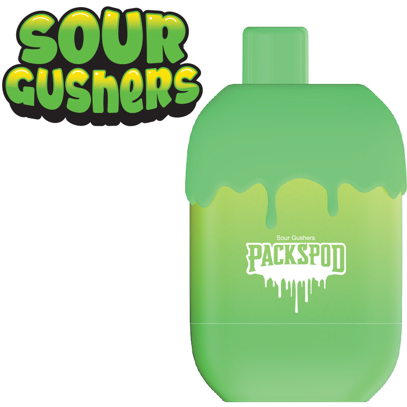 Packspod Disposable | 5000 Puffs | 12mL | 50mg Sour Gushers Jungle Juice	