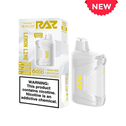 RAZ CA6000 Disposable | 6000 Puffs | 10mL | 50mg Lemon Lime with Packaging