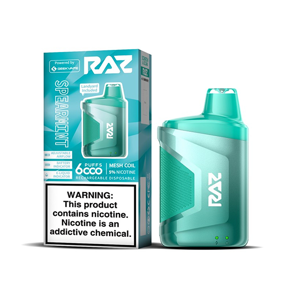 RAZ CA6000 Disposable | 6000 Puffs | 10mL | 50mg Spearmint with Packaging