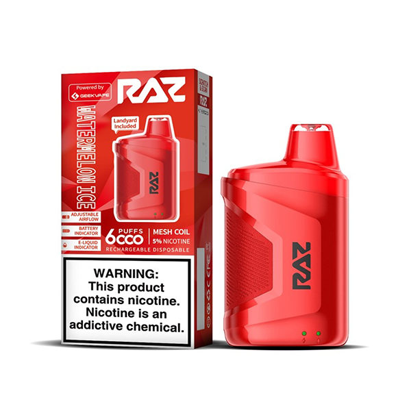 RAZ CA6000 Disposable | 6000 Puffs | 10mL | 50mg Watermelon Ice with Packaging