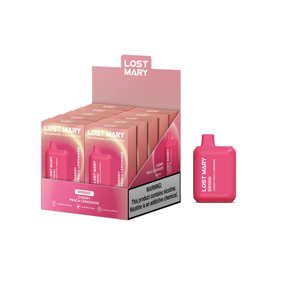Lost Mary BM5000 5000 Puff 14mL 30mg Cherry Peach Lemonade with packaging