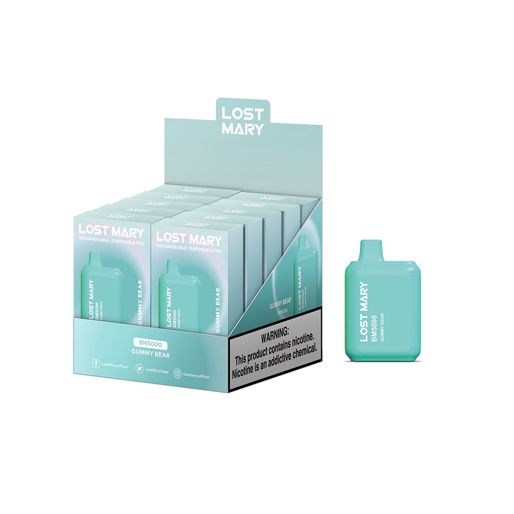 Lost Mary BM5000 5000 Puff 14mL 30mg Gummy Bear with packaging