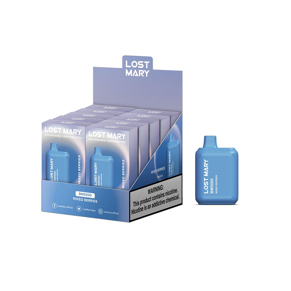Lost Mary BM5000 5000 Puff 14mL 30mg Mixed Berries with packaging