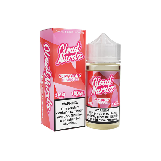 Very Berry Hibiscus by Cloud Nurdz Series E-Liquid 100mL (Freebase) with Packaging