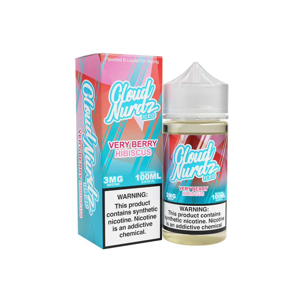 Very Berry Hibiscus Iced by Cloud Nurdz Series E-Liquid 100mL (Freebase) with Packaging