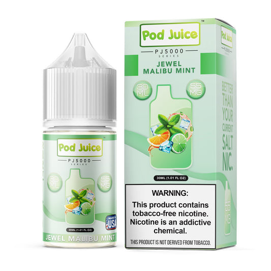 Jewel Malibu Mint by Pod Juice PJ5000 Series Salt 30mL With Packaging