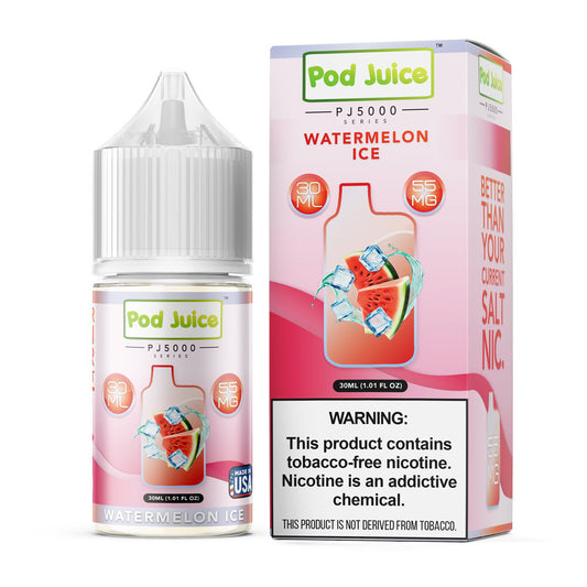 Watermelon Ice by Pod Juice TFN PJ5000 Salt Series E-Liquid 30mL With Packaging