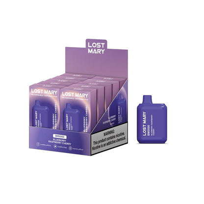 Lost Mary BM5000 5000 Puff 14mL 30mg Blueberry Raspberry Cherry with packaging
