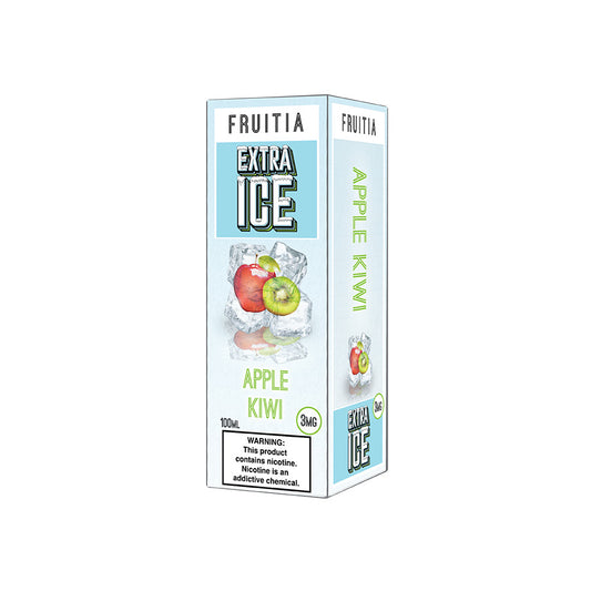 Apple Kiwi by Fruitia Extra Ice Series E-Liquid 100mL (Freebase) Packaging
