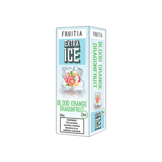 Blood Orange Dragonfruit by Fruitia Extra Ice Series E-Liquid 100mL (Freebase) Packaging