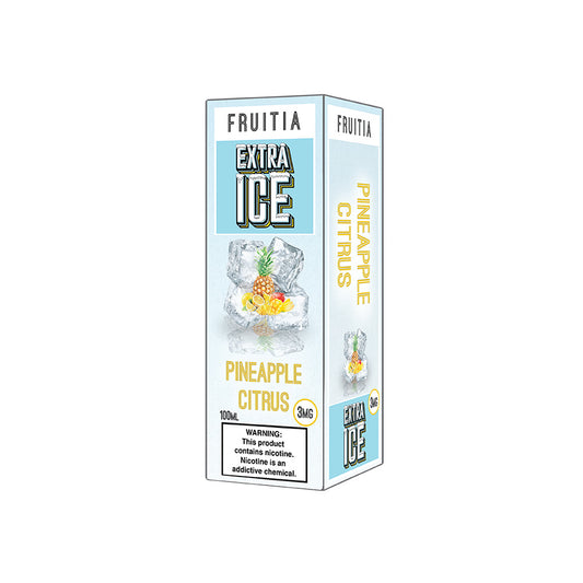 Pineapple Citrus by Fruitia Extra Ice Series E-Liquid 100mL (Freebase) Packaging
