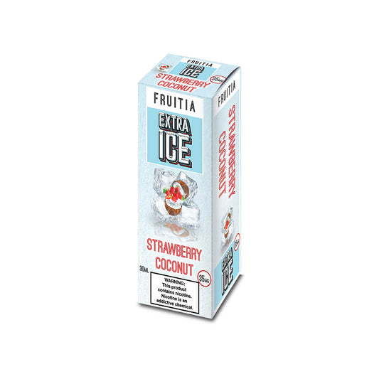Strawberry Coconut Extra Ice by Fresh Farms FRUITIA Salt Series E-Liquid 30mL (Salt Nic) Packaging