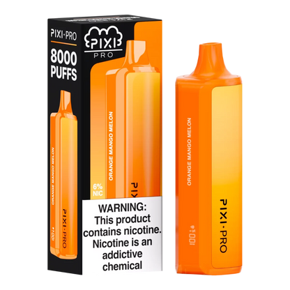 Puff Pixi Pro Disposable | 8000 puffs | 14mL Orange Mango Melon with Packaging
