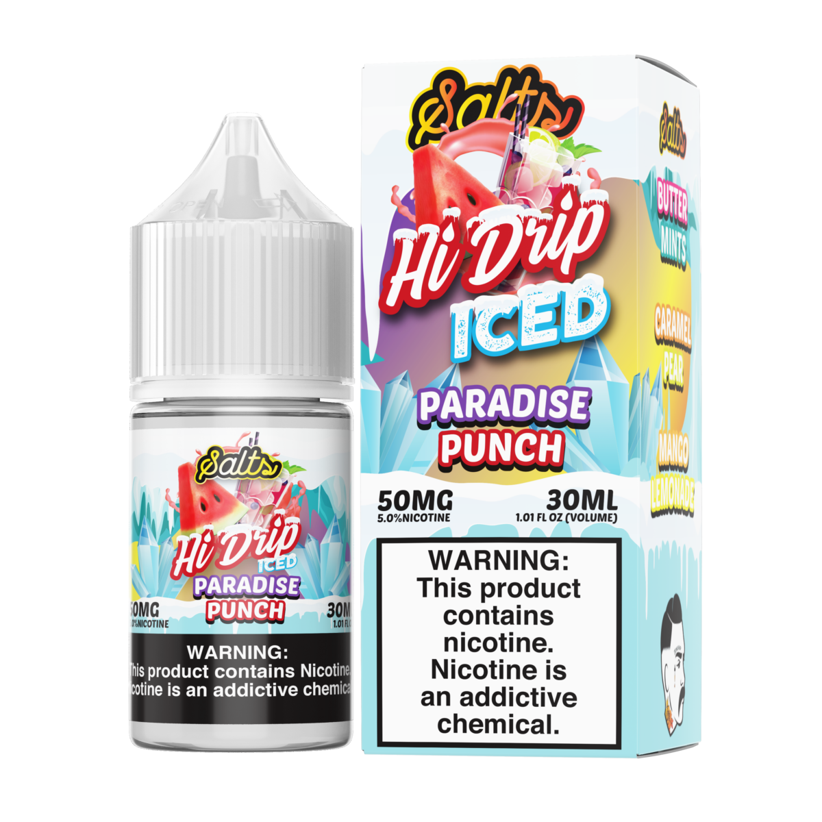 Paradise Punch Iced by Hi-Drip Salt Series E-Liquid 30mL (Salt Nic) with Packaging