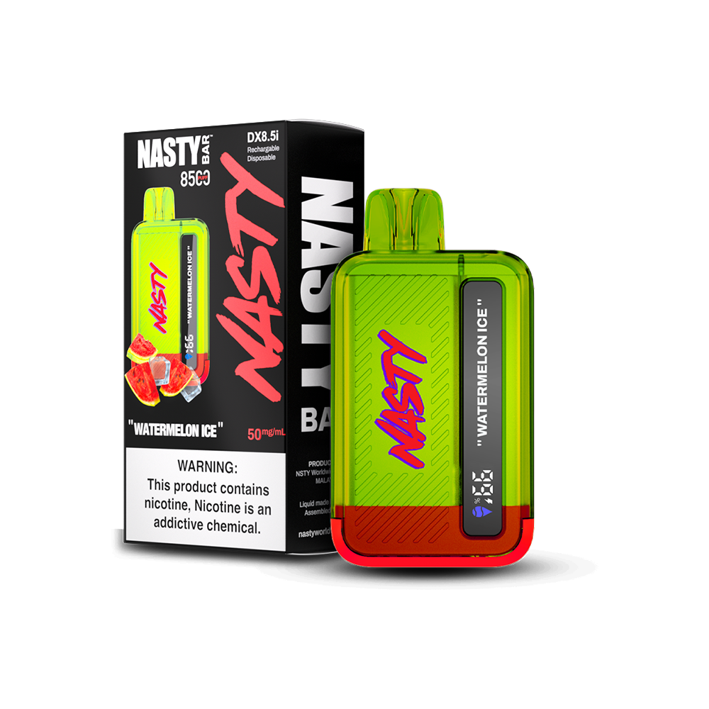 Nasty Bar Disposable 8500 Puffs 17mL 50mg Watermelon Ice with Packaging