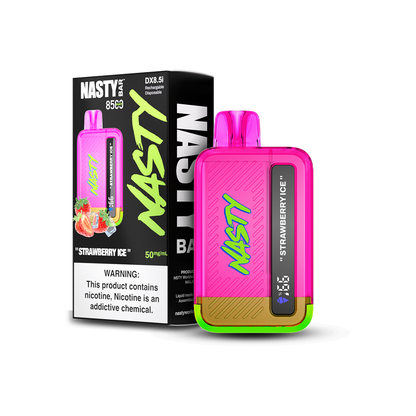 Nasty Bar Disposable 8500 Puffs 17mL 50mg Strawberry Ice with Packaging