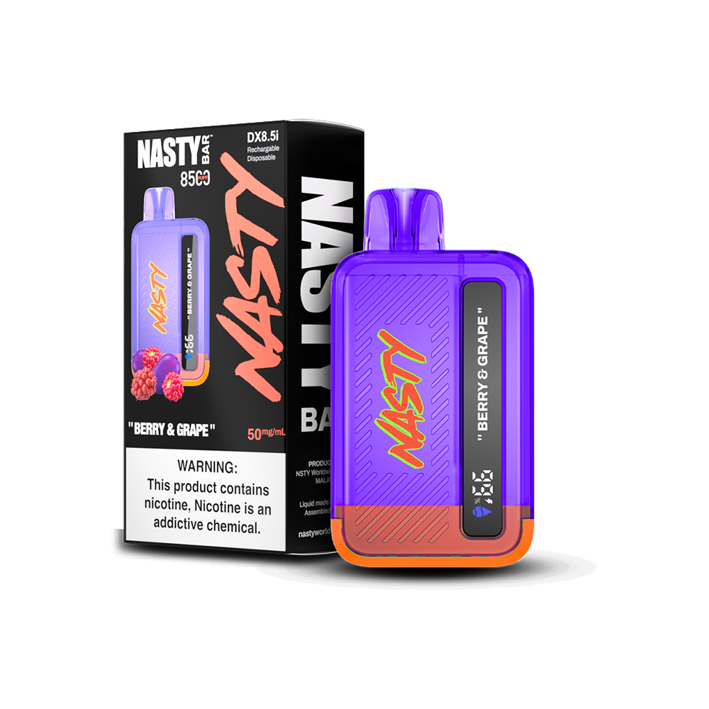 Nasty Bar Disposable 8500 Puffs 17mL 50mg Berry Grape with Packaging
