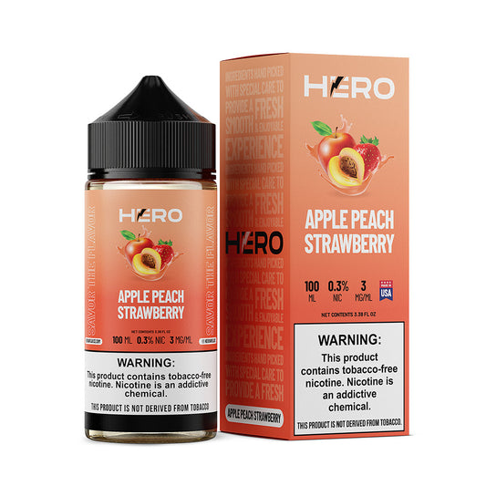 Apple Peach Strawberry by Hero E-Liquid 100mL (Freebase) with Packaging
