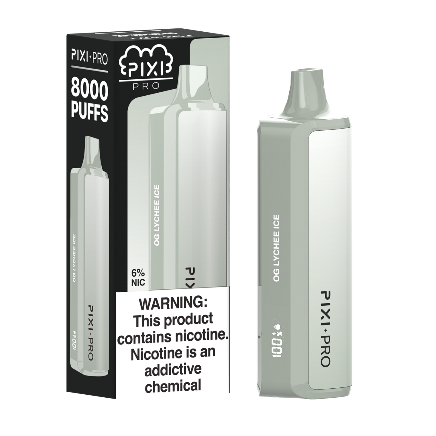 Puff Pixi Pro Disposable | 8000 puffs | 14mL OG Lychee Ice with packaging