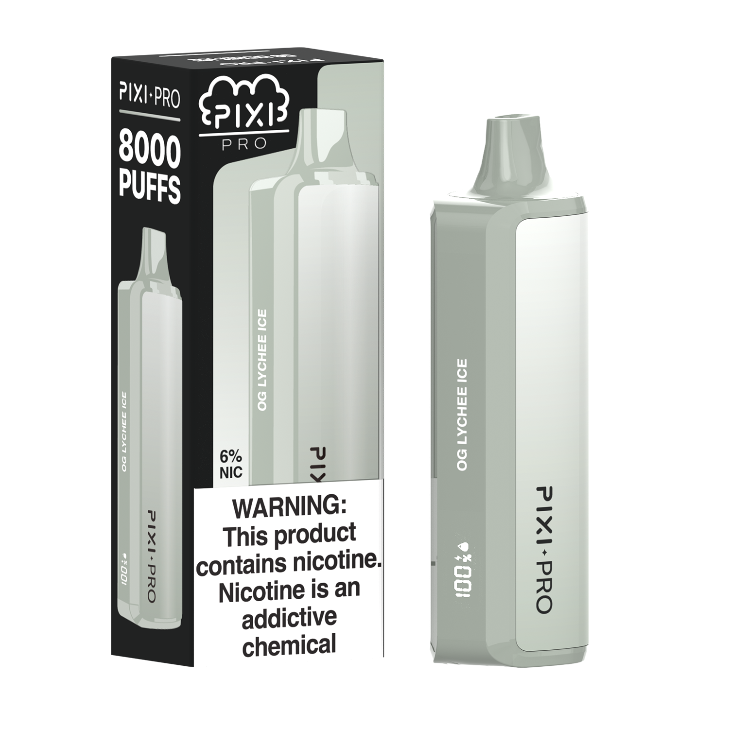 Puff Pixi Pro Disposable | 8000 puffs | 14mL OG Lychee Ice with packaging
