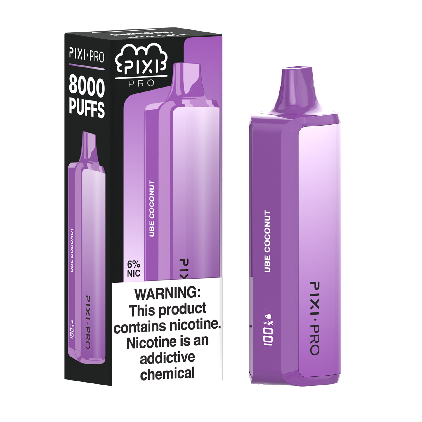 Puff Pixi Pro Disposable | 8000 puffs | 14mL Ube Coconut with packaging