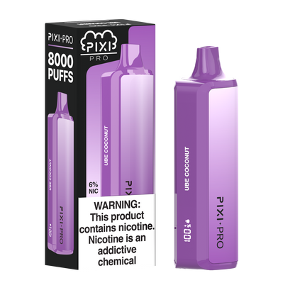Puff Pixi Pro Disposable | 8000 puffs | 14mL Ube Coconut with packaging