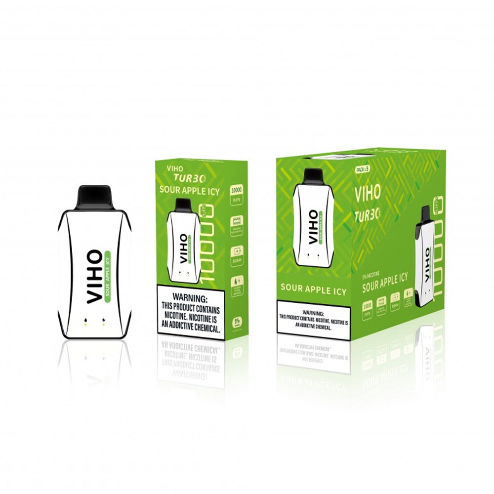 Viho Turnbo Disposable 10000 Puffs (17mL) - sour apple icy with packaging