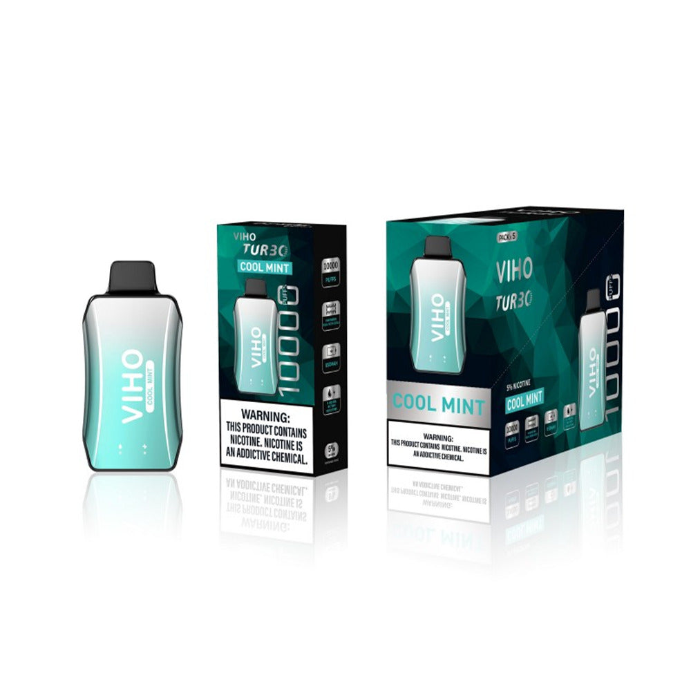 Viho Turnbo Disposable 10000 Puffs (17mL) - cool mint with packaging