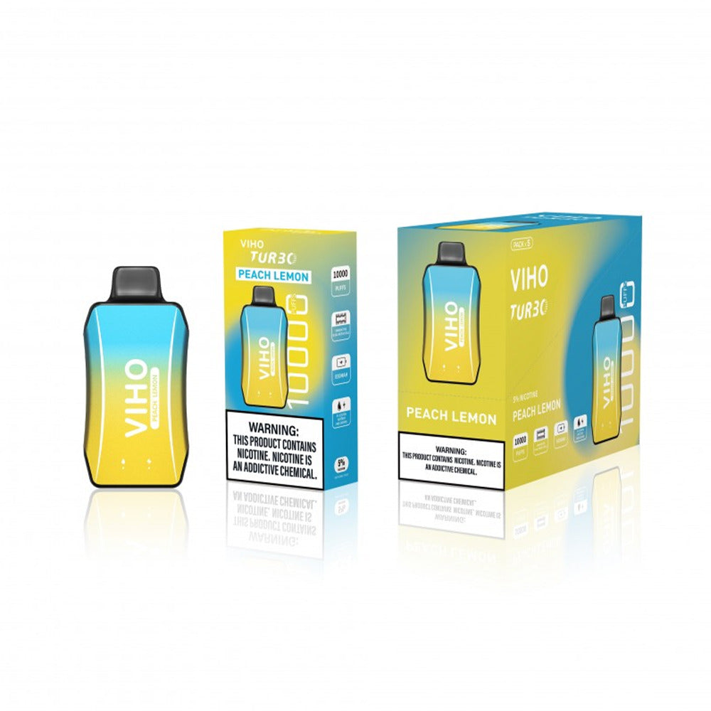Viho Turnbo Disposable 10000 Puffs (17mL) - peach lemon with packaging