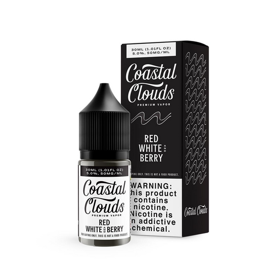 Red White and Berry by Coastal Clouds Salt Series E-Liquid 30mL (Salt Nic) with packaging