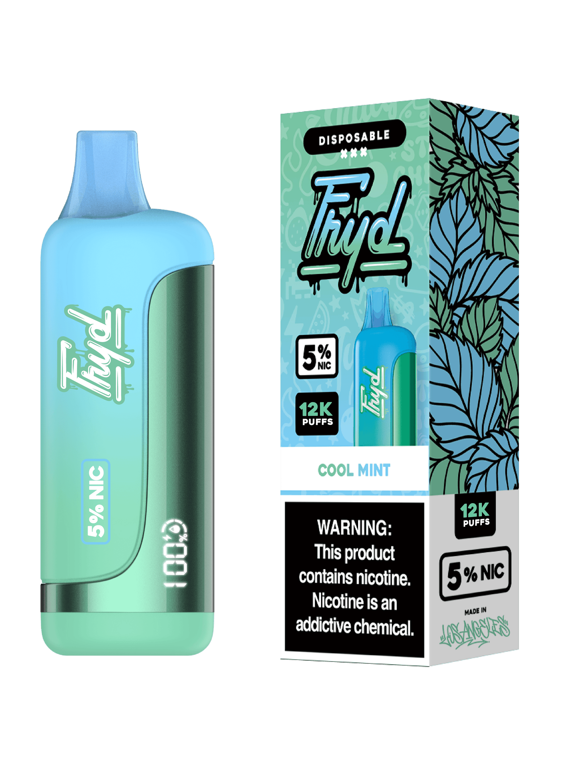 FRYD Disposable 12,000 Puffs (17mL) 50mg - Cool Mint