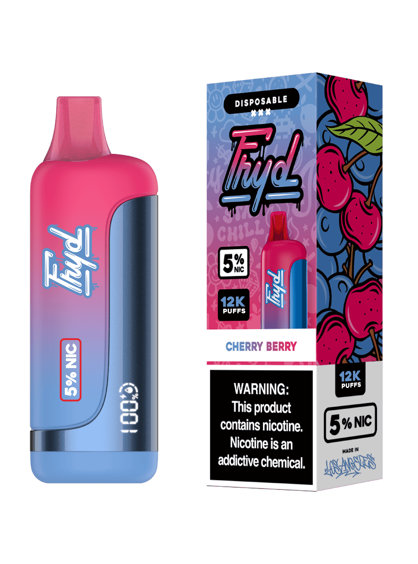 FRYD Disposable 12,000 Puffs (17mL) 50mg - Cherry Berry