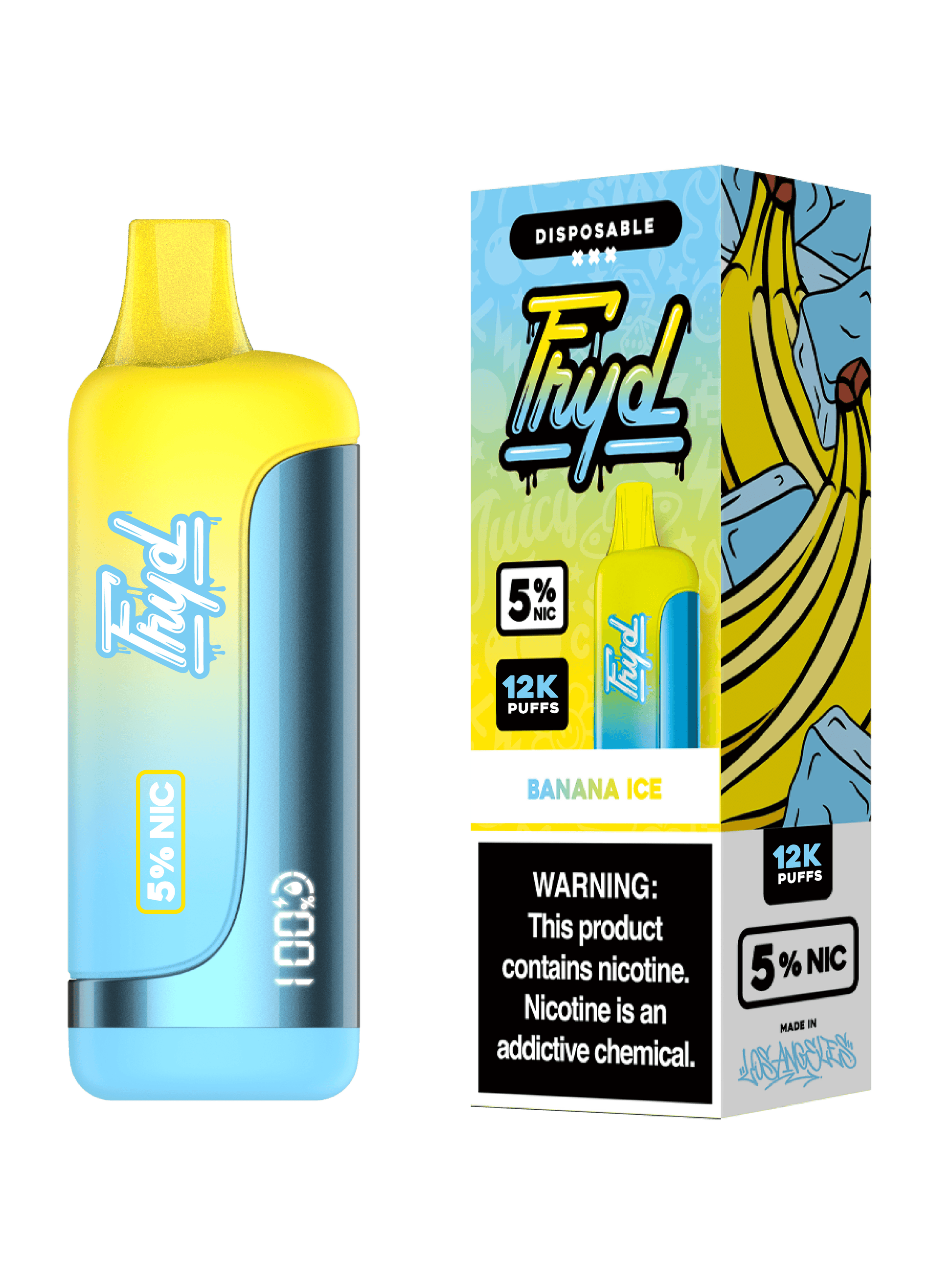 FRYD Disposable 12,000 Puffs (17mL) 50mg - Banana Ice