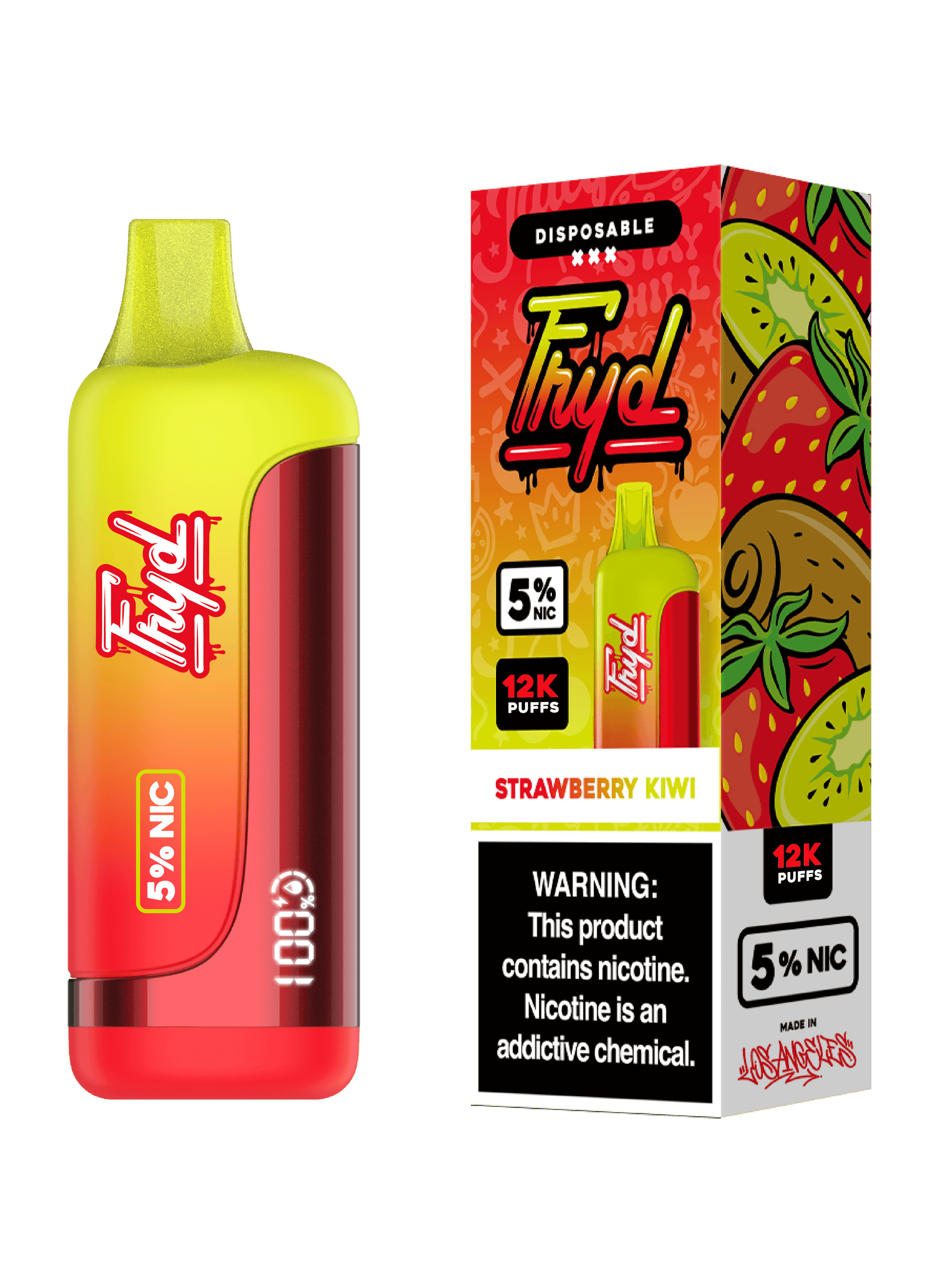 FRYD Disposable 12,000 Puffs (17mL) 50mg - Strawberry Kiwi