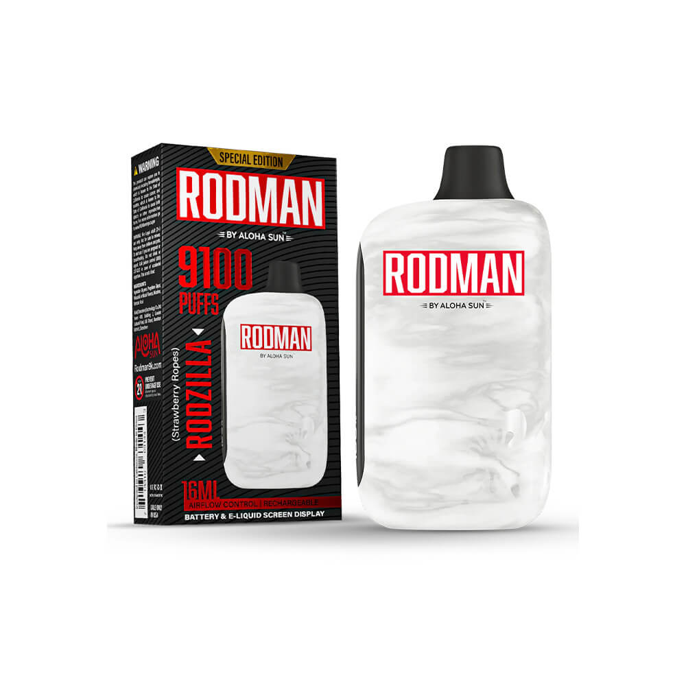 Aloha Sun Rodman Disposable 9100 Puffs 16mL 50mg Strawberry Ropes