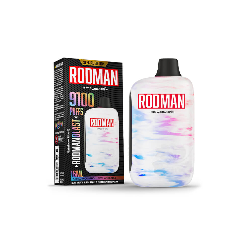 Aloha Sun Rodman Disposable 9100 Puffs 16mL 50mg Rainbow Blast
