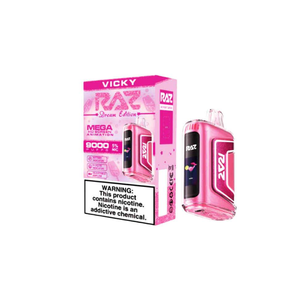 RAZ TN9000 Disposable 9000 Puffs 12mL 50mg Vicky (Pink Lemonade) with packaging