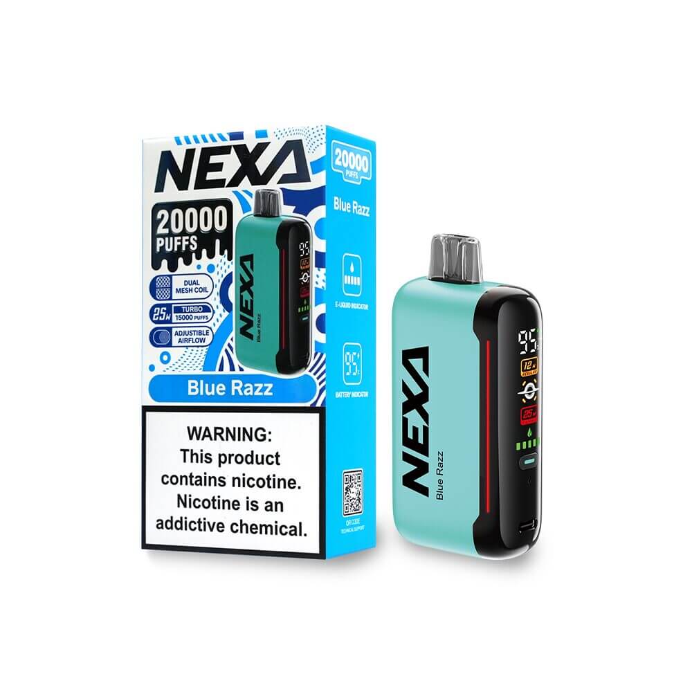 NEXA 20K Disposable Blue-Razz with packaging