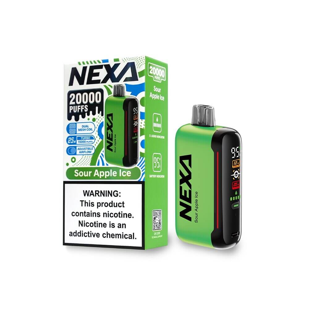 NEXA 20K Disposable Sour-Apple-Ice with packaging