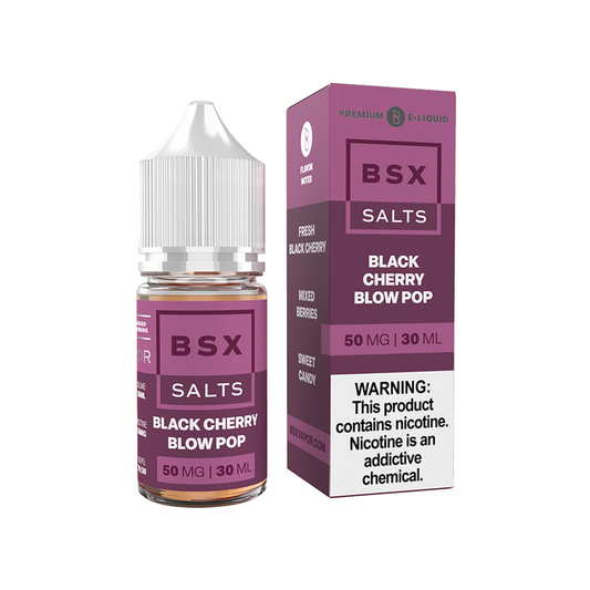 Black Cherry Blow Pop | Glas BSX TFN Salts | 30mL - 50mg with packaging