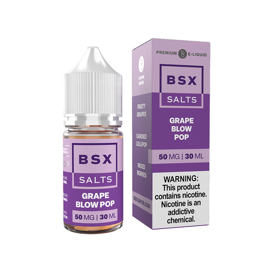 Grape Blow Pop | Glas BSX TFN Salts | 30mL - 50mg with packaging