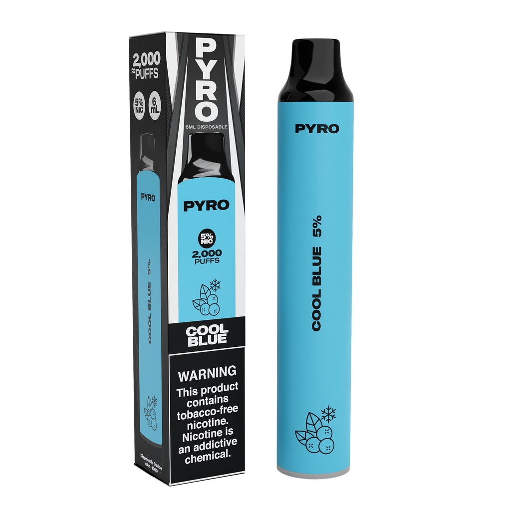 Pyro Disposable | 2000 Puffs | 6mL Cool Blue	 with Packaging