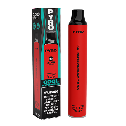 Pyro Disposable | 2000 Puffs | 6mL Cool Watermelon	 with Packaging